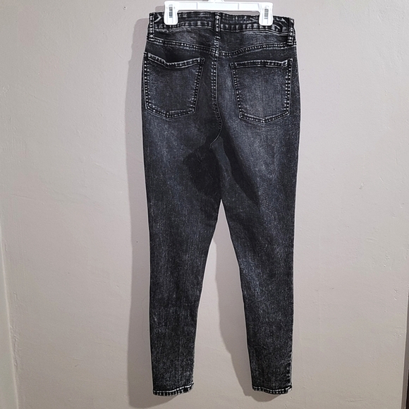 SO EUC Black Acid Wash Super High Rise Stretch Skinny Jean Jeggings - SIZE 4 - Picture 6 of 9